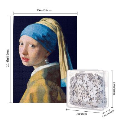 Vermeer- Girl With A Pearl Earring, 1665 Wooden Jigsaw Puzzle 500 Pieces Educational Toy Painting Art Decor Decompression toys 500pcs