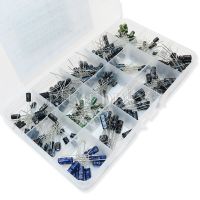 ":{} Ibuw 15Values 200PCS/LOT Electrolytic Capacitor Organization Storage 0.1-220Uf Capacitors Assortment Box Kit