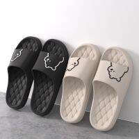 Summer Women Mens Slippers Indoor Bath Thick Platform Non-slip Home Easter Cartoon Flip Flops Bear Beach Sandals Ladies Shoes