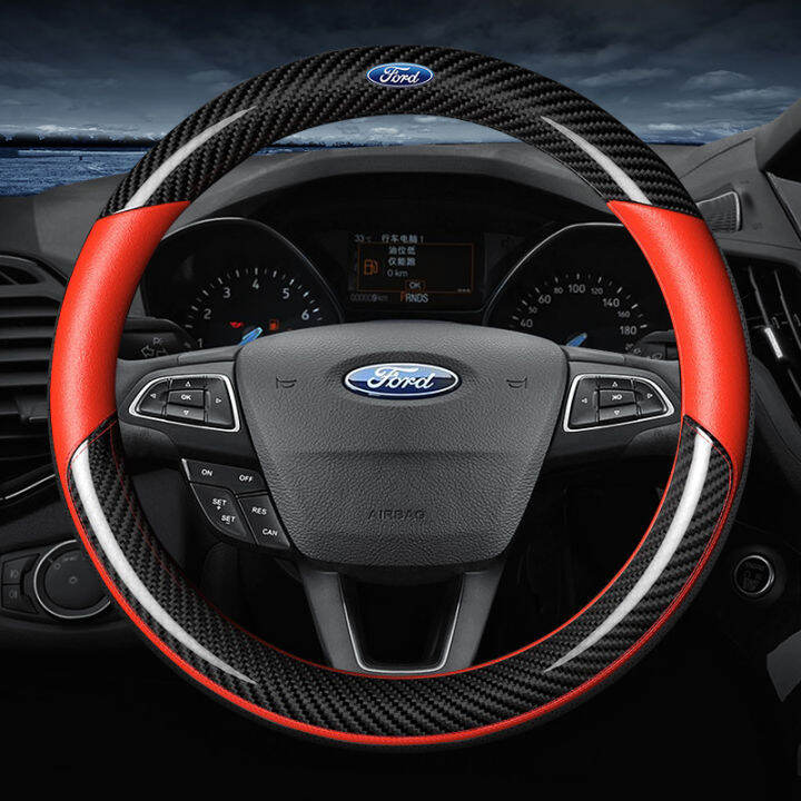 Carbon Fiber Car Steering Wheel Cover for Ford Focus Mustang Ranger