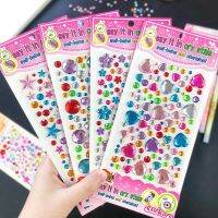 430pcs/4sheets 3D Gem Jewels Rhinestones Stickers Muticolor Crystal Self Adhesive Craft Children Princess Girl Gifts Sticker Toy Stickers Labels