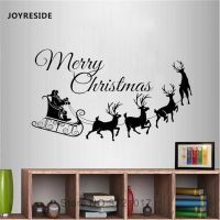 JOYRESIDE Merry Christmas Wall Deer Sticker Santa Claus Decals Vinyl Bedroom Living room Interior Home Design Art Mural A1411