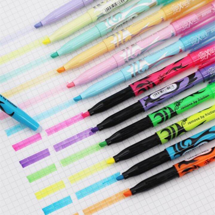 pilot-sw-fl-frixion-ปากกาเน้นข้อความที่สามารถลบได้สีอ่อนสีพาสเทลสีปกติปากกาเน้นข้อความไปโรงเรียนห้องเรียนมี18สีให้เลือก