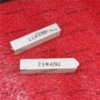 ☏❀ 5Pcs RX27 Horizontal cement resistance 25W 47ohm 25W47R 47RJ 25W47RJ Ceramic Resistance precision 5 Power resistance