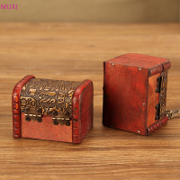 ?【HOT SALE】MUXI 1PC Antique MINI wood Treasure chest กล่องเก็บเครื่องประดับ ORGANIZER BOX กล่องของขวัญ