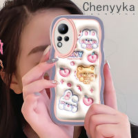 เคส Chenyyyka สำหรับ Infinix Note 11 Note 12 Pro Note 30 Pro Note 30 VIP Zero 5G 2023เคส3D การ์ตูนน่ารักกระต่ายแฟชันครีมขอบสีสันสดใสป้องกันเลนส์กล้องเคสโปร่งใสเคสซิลิโคนกันกระแทกนิ่ม