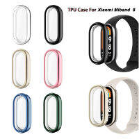 เคสที่ครอบสำหรับ Xiaomi นาฬิกาข้อมืออัจฉริยะ Miband 8 TPU Electroplated เคสปิดป้องกันแท่งกันชน