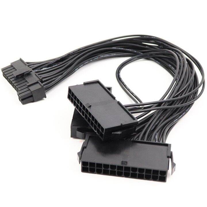 24Pin Dual PSU Power Supply Extension Cable for ATX Motherboard 24 Pin