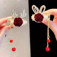 Fashion new cartoon shape hairpin rhinestone bunny hairpin red flower hair accessories