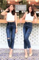 [[ถูกสุดๆ]] 2511 Vintage Denim Jeans by Araya กางเกงยีนส์ ผญ กางเกงยีนส์เอวสูง Boyfriend Jeans ทรงบอยสลิม ช่วงขาเล็ก แต่งขาดด้านข้างแบบเท่ๆสวยจริงๆ สาวๆไม่ควรพลาด ผ้าไม่ยืด ทรงสวยมาก Minimal Styles