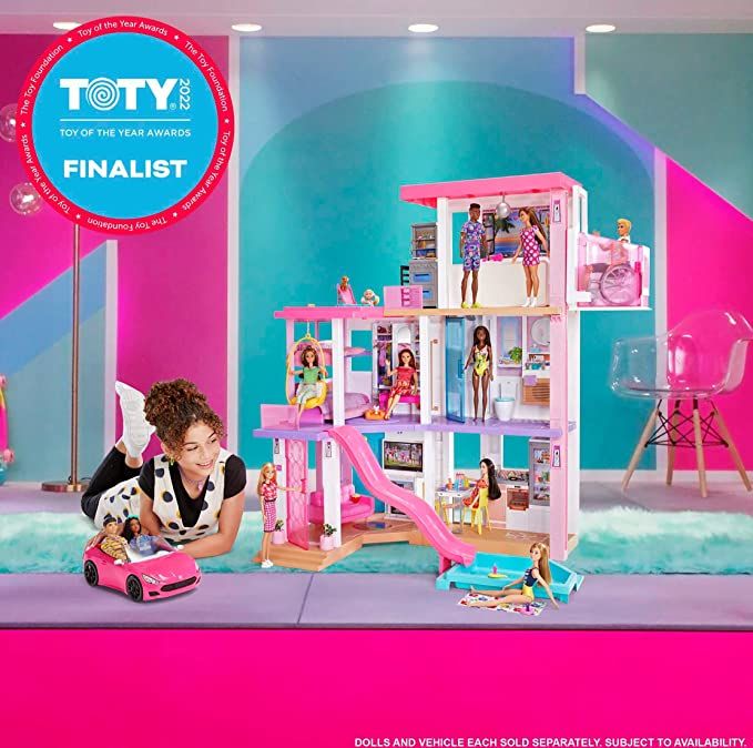 บ้านตุ๊กตาบาร์บี้พร้อมสระว่ายน้ำ-สไลด์-ลิฟต์-และระบบแสงสีเสียง-barbie-new-dreamhouse-dollhouse-with-lights-amp-sounds-ราคา-12-900-บาท