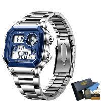 LIGE Electronic Watch Men Sport Waterproof Date Alarm Wristwatch 2021 New Fashion Mens Watches Top Brand Luxury Chronograph+Box