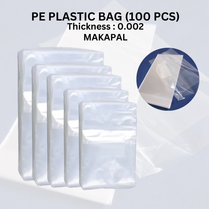 PE Plastic Bag (100 pcs) 0.002 Thickness Polyethylene Plastic bag