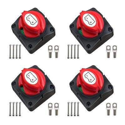 4X Battery Disconnect Switch 12V 24V 48V 60V Battery Master Cut Off Isolator Switch Waterproof for Marine Boat Auto