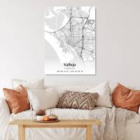 พิมพ์แผนที่เมือง Vallejo โปสเตอร์แผนที่แคลิฟอร์เนีย Vallejo แผนที่ถนนในเมืองของสหรัฐอเมริกาแผนที่ Vallejo แผนที่เมืองที่ทันสมัยพิมพ์วาลโจ1ชิ้นกรอบไม้ด้านในหรือไร้กรอบ (หรือสีดำอะลูมินัมอัลลอยกรอบ)