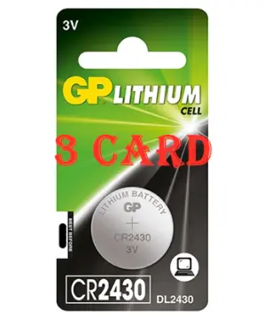 GP CR2430 Lithium Button Cell Battery, 3V (Pack of 5)