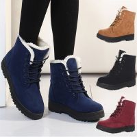 CODwumei04 Ankle Snow Boots Stylish Winter Shoes High-top Boots British Style