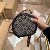 Ready Stock TB BAG European and American new womens bag canvas small round bag handbag crossbody shoulder round cake bag