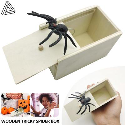 Spider Prank กล่องไม้ Prank Spider Scare กล่องไม้ Scare Spider กล่อง Joke Gag Trick Play ของเล่น Prank Spider Scare กล่อง Prank Spider Scare กล่องสำหรับ Carnivals TECH