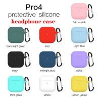 ซิลิโคนป้องกันเคสสำหรับคลุม Pro4 TWS/5หูฟังบลูทูธสีทึบฟรี Carabiner Pro 4/5 TWS