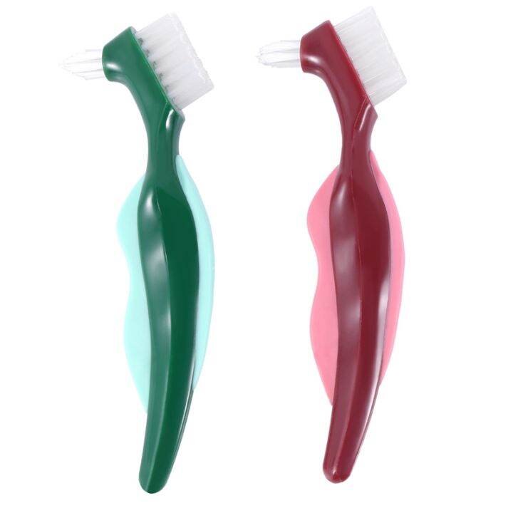 2 Pcs Premium Hard Denture Brush Toothbrush, Cleaning Brush, Multi