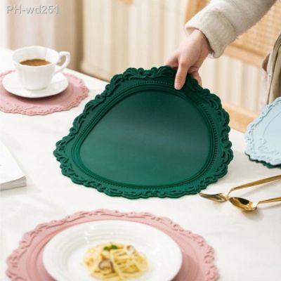 【CC】 2pcs Silicone Coaster Placemat Bottom Non-slip Table Decoration Accessories Round Cup Tableware