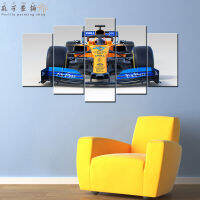 ศิลปะบนผืนผ้าใบสำหรับติดกำแพงมคลาเรน MCL34 5ชิ้นสำหรับ F1แข่งภาพวาดแบบ HD โปสเตอร์การตกแต่งห้องนั่งเล่นภาพฝาผนังผ้าใบพิมพ์ภาพแบบแยกส่วน