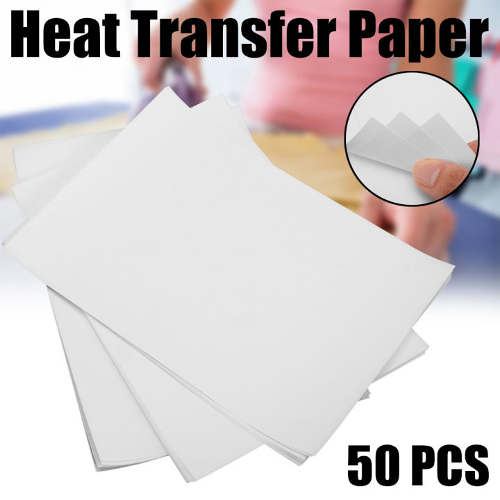 รีดกระดาษด้วยความร้อน-a4-50ชิ้นสำหรับการพิมพ์อิงค์เจ็ทเสื้อยืดผ้าฝ้ายเบา