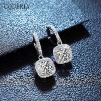 100 Real Hearts and Arrows Cut Moissanite Earrings Passed Diamond Test Silver s925 Classic Square High End Drop Earring Jewelry