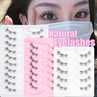 5710คู่ขนตา3D ธรรมชาติสั้นขนตาปลอม Fluffy Soft Cross Manga Lashes Wispy ขนตาธรรมชาติเครื่องมือแต่งหน้า