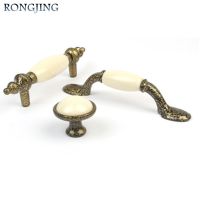 2x Ceramic Kitchen Cabinet Drawer Handles Antique Furniture Knobs Cupboard Closet Dresser Drawer Pulls Bars Shoes Box Handle