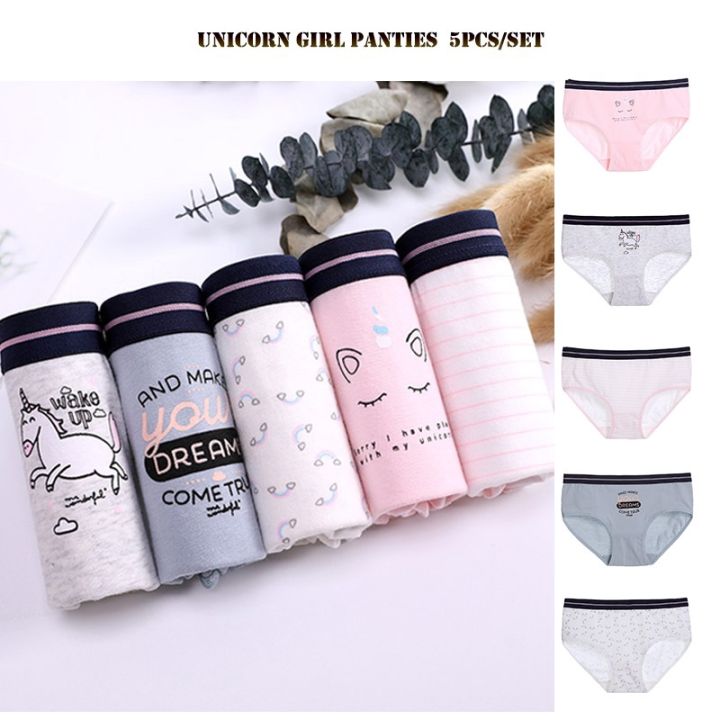 5pcs-unicorn-women-panties-girls-cotton-breathable-printing-briefs
