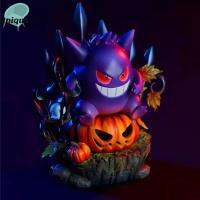 UNQCSA Gengar ตัว เรซิน ฟักทองฟักทองฟักทอง เงาเงาเงา อะนิเมะ โปเกมอนตัวน้อย โกสต์ผี ตกแต่งฮาโลวีน ของขวัญสำหรับเด็ก อะนิเมะ ของเล่นฟิกเกอร์