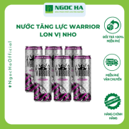 Lốc Nước tăng lực Warrior Vị Nho Lon 325ml_Bổ sung vitamin Tăng cường sức