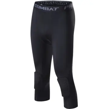 Basketball tight cropped pants, knee pads, honeycomb anti