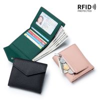 【CW】☌  Annmouler Leather Wallet Functional Multi-pockets Card Holders Real Coin Purse Anti-Theft Wallets Money