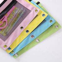 Double Zipper Pencil Bag Transparent Mesh File Bag Zipper Pencil Bag Paper File Folder Book Pen Case Storage Organizer