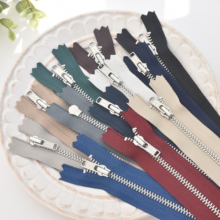 1pcs-japan-ykk-silver-zipper-clothes-pants-placket-bag-diy-handmade-metal-3-closed-14-20cm-door-hardware-locks-fabric-material