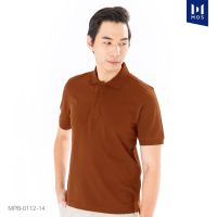 MOS เสื้อโปโลชาย คอปก เนื้อผ้า Best Combed Cotton 100% แขนสั้น รุ่น MPB-0112 (อิฐ14) PROMOTION