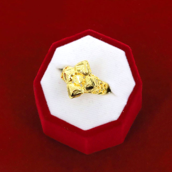 แหวนหุ้มทอง-ไม่ลอก-ไม่ดำ-แหวนทอง-1บาท-แหวน-รูปหัวใจ-ตัดลายจิกเพชร-แหวนทองปลอม-เครื่องประดับ-ทองเหมือนแท้-ทองโคลนนิ่ง