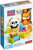 Mega Bloks ตัวต่อ พี่แพนด้าและเสือน้อย First Builders Stack NRoll Jungle Friends ของแท้