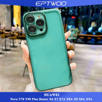 EPTWOO สำหรับ Huawei Nova Y70 Y90 Plus Honor X6 X7 X7A X8A X8 X8A X9A เคสโทรศัพท์ในตัวเต็มเลนส์ป้องกันกล้องกันกระแทกคริสตัลใสใสนุ่ม TPU ฝาหลัง XLE-02