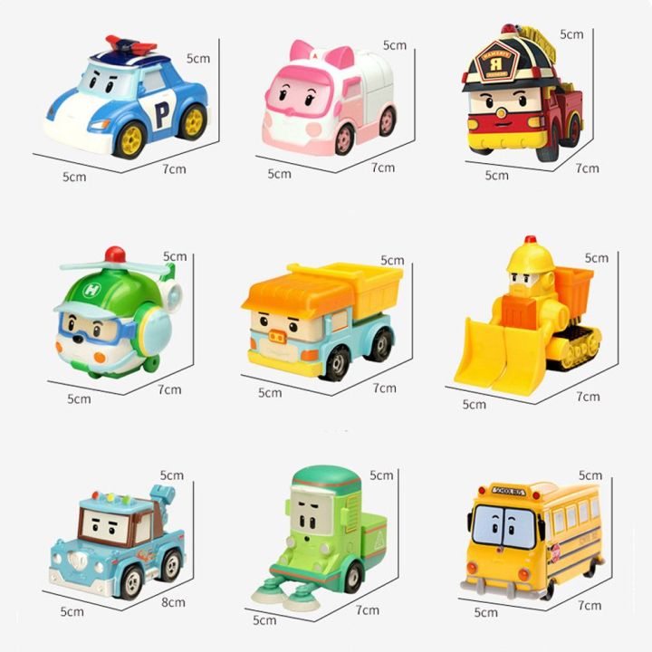 buanar8ตุ๊กตาการ์ตูนน่ารักคาร์บอนไฟเบอร์สำหรับเด็ก-robocar-poli