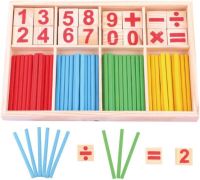 ของเล่นไม้ไผ่ Nombor Abacus Kayu Matematik Mengira Angka Mengira Batang Kanak-Kanak Montessori Pendidikan Pembelajaran Kanak-Kanak