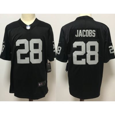 High quality Mens NFL Jersey Embroidery Sportswear Clothing Las Vegas Raiders Josh Jacobs Team Jersey Shield Collar Shirt Quick Dry