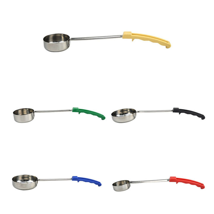 Rubber Handle Flat Bottom Kitchen Spoon,Pizza Spread Sauce Ladle