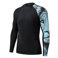 Mens Long Sleeve Surf Swimming Shirts Sun Protection UPF 50+ Hiking Shirts Baselayer Splice Fishing Shirt Compression Quick Dry Towels