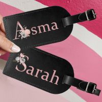 【DT】 hot  Personalised Initial with Name Leather Luggage Tag Suitcase Identifier Label Baggage Boarding Bag Tag Travel Accessorie Gift