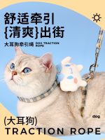 ต้นฉบับ WQW! Cat traction rope I-shaped anti-lost walking cat rope anti-breakaway rope supplies for kittens going out in summer