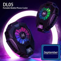 September DL05 พัดลมระบายความร้อนแบบพกพา มาพร้อมกับจอแสดงผลดิจิตอล โคมไฟสี พัดลมโทรศัพท์ พัดลมระบายความร้อนมือถือ เข้ากันได้กับโทรศัพท์ Android / iOS